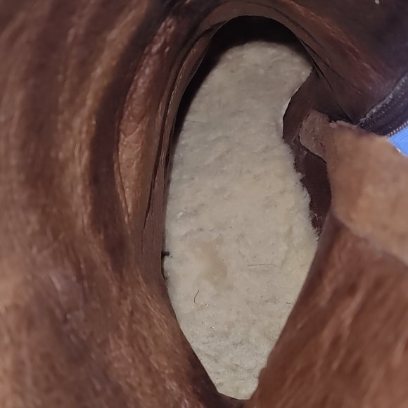 UGG AUSTRALIA SN 5454 CAROLINE BROWN LEATHER ZIP MID-CALF BOOTS size US 7 - Picture 4 of 7